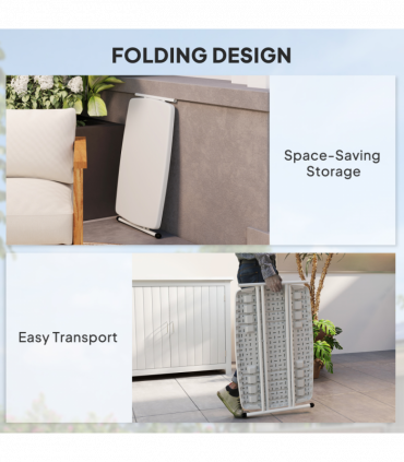 Outsunny Folding Coffee Table, Height Adjustable Bistro Table, White