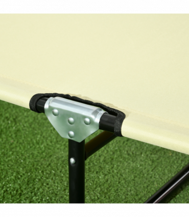 Outsunny Folding Sun Loungers Set of 2 with Adjustable Backrest, Beige