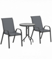 Outsunny Garden Bistro Set, Small Garden Set w/ Stackable Chairs, Dark Grey