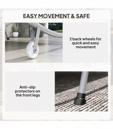 Outsunny Garden Double Hammock Sun Lounger Day Bed Canopy w/ 2 Pillows