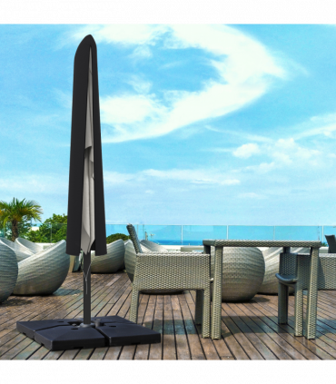 Outsunny Garden Parasol Cover for 2-4m Outdoor Umbrella Protector w/ Rod, Zipper