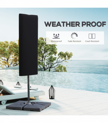 Outsunny Garden Parasol Cover for 2-4m Outdoor Umbrella Protector w/ Rod, Zipper