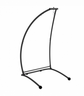 Outsunny Hammock Chair Stand with Metal Frame C Shape Hammock Stand Only, Black