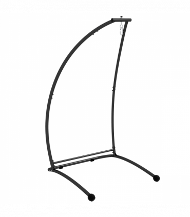 Outsunny Hammock Chair Stand with Metal Frame C Shape Hammock Stand Only, Black