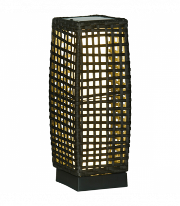 Outsunny Outdoor Rattan Solar Lantern wtih Auto On/Off Solar Powered LED Lights