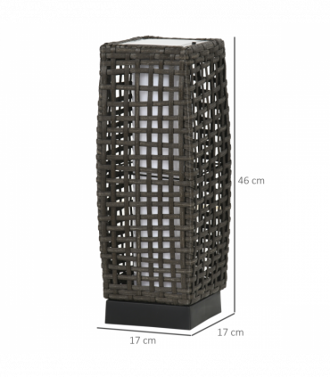 Outsunny Outdoor Rattan Solar Lantern wtih Auto On/Off Solar Powered LED Lights