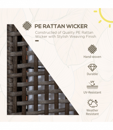 Outsunny Outdoor Rattan Solar Lantern wtih Auto On/Off Solar Powered LED Lights