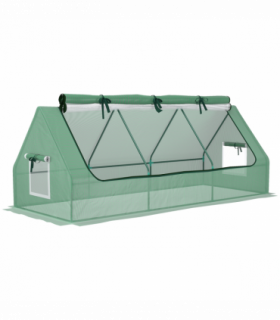 Outsunny Portable Small Polytunnel with Mesh Windows, 240x90x90cm