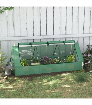 Outsunny Portable Small Polytunnel with Mesh Windows, 240x90x90cm