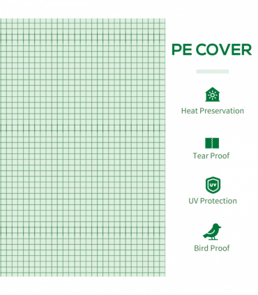 Outsunny Portable Small Polytunnel with Mesh Windows, 240x90x90cm