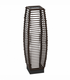 Outsunny Rattan Solar Floor Lamp with Auto On/Off LED Light for Porch Yard Brown