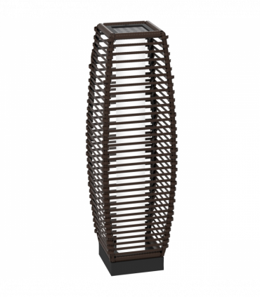 Outsunny Rattan Solar Floor Lamp with Auto On/Off LED Light for Porch Yard Brown