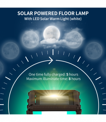 Outsunny Rattan Solar Floor Lamp with Auto On/Off LED Light for Porch Yard Brown