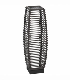 Outsunny Rattan Solar Floor Lamp with Auto On/Off LED Light for Porch Yard Grey