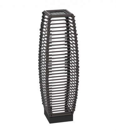 Outsunny Rattan Solar Floor Lamp with Auto On/Off LED Light for Porch Yard Grey