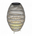 Outsunny Rattan Solar Lamp, Auto On/Off Garden Lantern, Grey