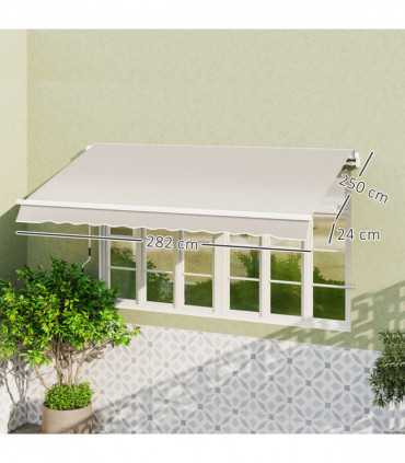 Outsunny Replacement Canopy for 3 x 2.5 m Awning (Fabric Only), Cream White