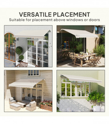 Outsunny Replacement Canopy for 3 x 2.5 m Awning (Fabric Only), Cream White
