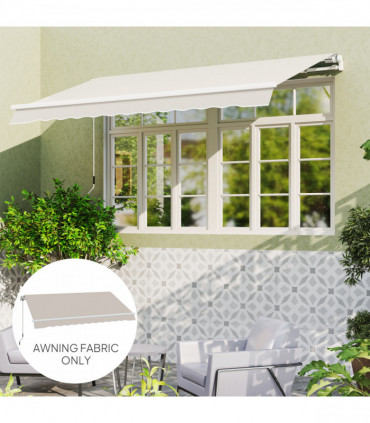 Outsunny Replacement Canopy for 3 x 2.5 m Awning (Fabric Only), Cream White
