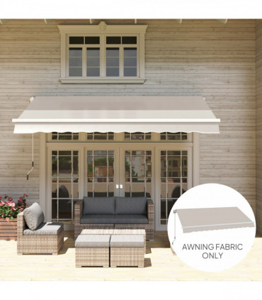 Outsunny Replacement Canopy for 3 x 2.5 m Awning (Fabric Only), Cream White
