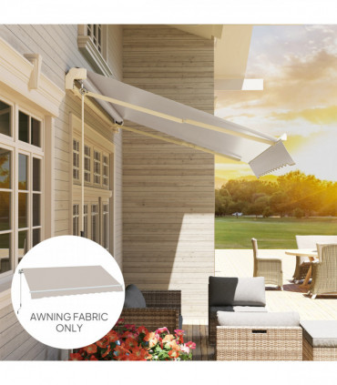 Outsunny Replacement Canopy for 3 x 2.5 m Awning (Fabric Only), Cream White