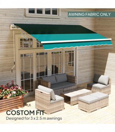 Outsunny Replacement Canopy for 3 x 2.5 m Awning (Fabric Only), Green