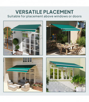 Outsunny Replacement Canopy for 3 x 2.5 m Awning (Fabric Only), Green