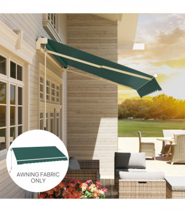 Outsunny Replacement Canopy for 3 x 2.5 m Awning (Fabric Only), Green