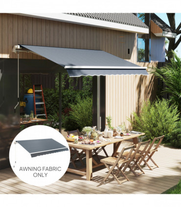 Outsunny Replacement Canopy for 3 x 2.5 m Awning (Fabric Only), Grey