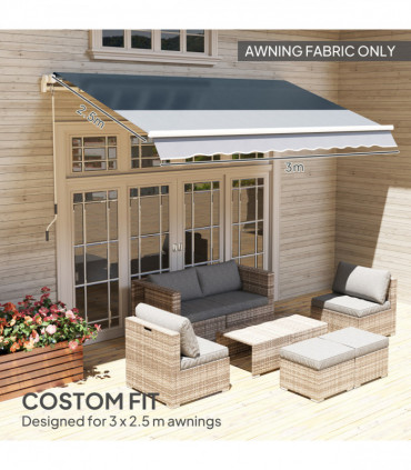 Outsunny Replacement Canopy for 3 x 2.5 m Awning (Fabric Only), Grey