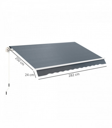 Outsunny Replacement Canopy for 3 x 2.5 m Awning (Fabric Only), Grey