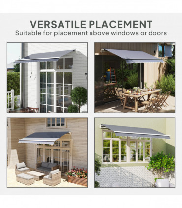 Outsunny Replacement Canopy for 3 x 2.5 m Awning (Fabric Only), Grey