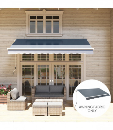 Outsunny Replacement Canopy for 3 x 2.5 m Awning (Fabric Only), Grey