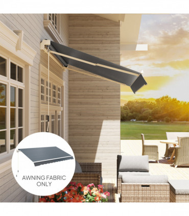 Outsunny Replacement Canopy for 3 x 2.5 m Awning (Fabric Only), Grey