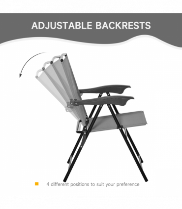 Patio Bistro Set Folding Chairs Garden Coffee Table for Balcony Grey Outsunny