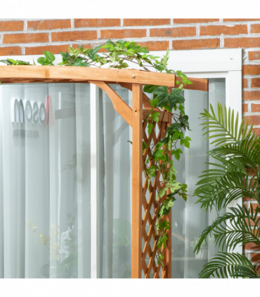 Patio Garden Bench, Arch Pergola with Natural Wooden Garden Arbour with Seat