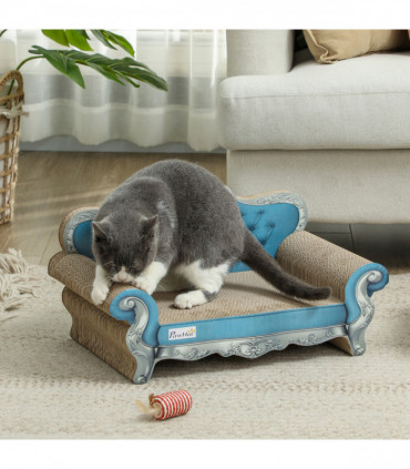 PawHut 2 in 1 Cardboard Cat Scratching Board with Catnip for Indoor Cats