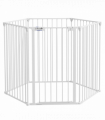 PawHut 2 in 1 Dog Pen, Safety Pet Gate, 6 Panels, for Medium Dogs, 90Hcm - White
