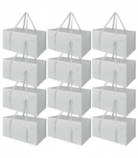 Moving Bags GREY 38 x 68.6 x 35.5 cm Polypropylene Set of 8 Bags 50kg 24 Gallons