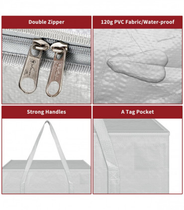 Moving Bags GREY 38 x 68.6 x 35.5 cm Polypropylene Set of 8 Bags 50kg 24 Gallons