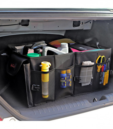 Car Boot Storage Organizer Oxford 600D Black L58 x W41 x H27.5 cm