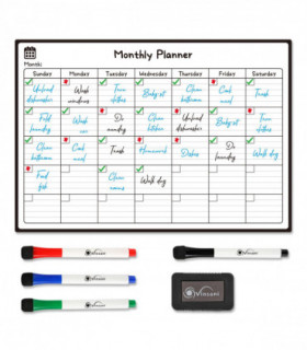 Vinsani Monthly Planner 4 Markers & Eraser 0000145