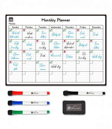 Vinsani Monthly Planner 4 Markers & Eraser 0000145
