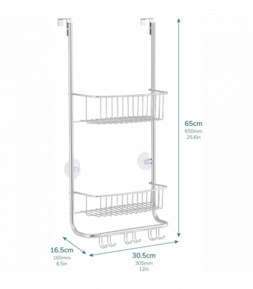 Over Door Shower Caddy In Nano Coating
