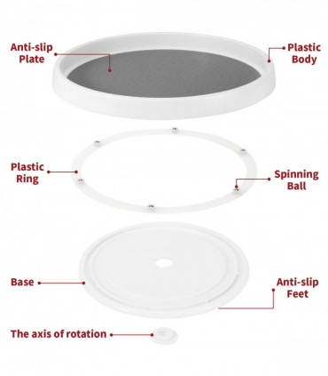 Round Turntable Organizer Multifunctional Non-Slip Spice Rack (Medium)