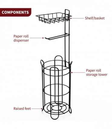 VINSANI TOILET ROLL HOLDER BLACK 0009995