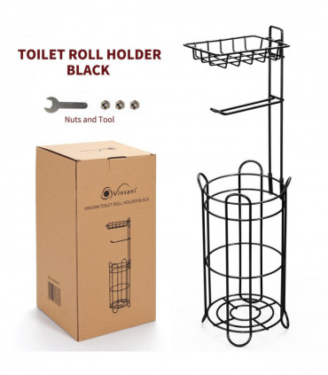 VINSANI TOILET ROLL HOLDER BLACK 0009995