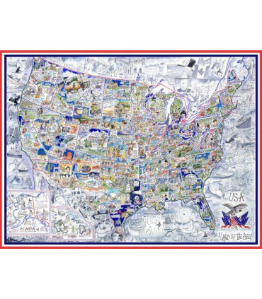 USA Map - Tim Bulmer 1000 Piece Jigsaw Puzzle
