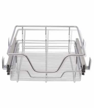 vidaXL Pull-Out Wire Baskets 2 pcs Silver 400 mm