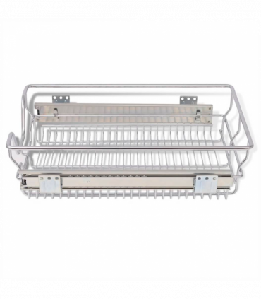 vidaXL Pull-Out Wire Baskets 2 pcs Silver 400 mm